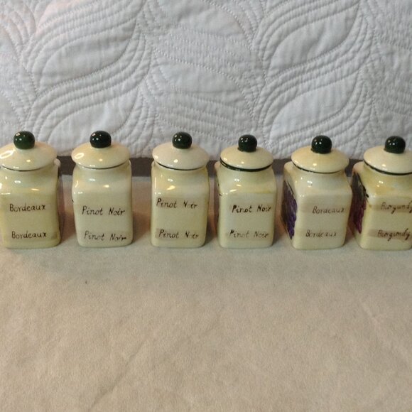 VTG Baum Bros, Grape Writing spice Jars; Small jars, Grapes, Old World Style, - Picture 4 of 9